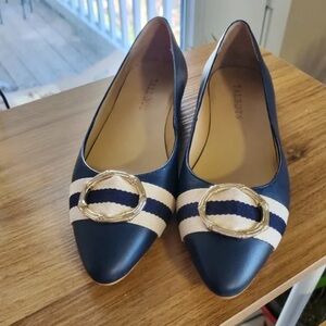 Talbots Edison Navy Leather Flats